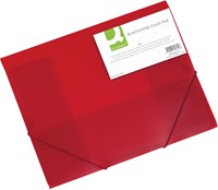 Q-CONNECT elastomap, A4, 3 kleppen en elastieken, transparant PP, rood
