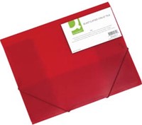 Q-CONNECT elastomap, A4, 3 kleppen en elastieken, transparant PP, rood-2