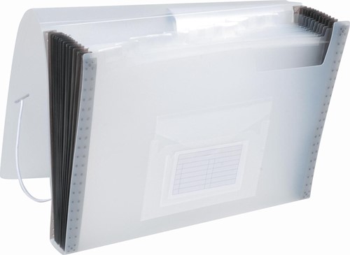 Q-CONNECT voorordner, A4, PP, met 13 vakken, elastieksluiting, transparant