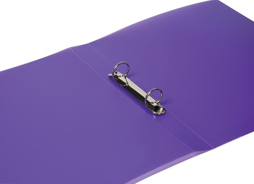 Q-CONNECT ringmap, PP, 2 ringen, 25 mm, transparant paars-2