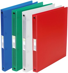 Q-CONNECT ringmap, PP, 2 ringen, 16 mm, transparant geassorteerde kleuren