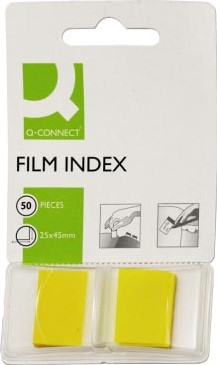 Q-CONNECT index, ft 25 x 45 mm, 50 tabs, geel-2
