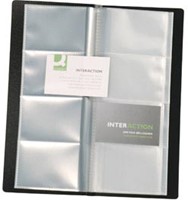 Q-CONNECT visitekaartenmap, Ft 11 x 26 cm, voor 160 kaarten, zwart-2