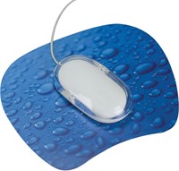 Q-CONNECT Muismat antislip regendruppels blauw-2