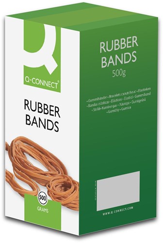 Q-CONNECT elastieken, breedte 9 mm, lengte 125 mm, nr 77, doos van 500 g