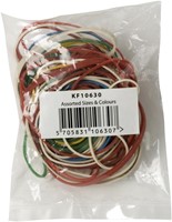 Q-CONNECT elastieken, breedte 1,5 mm, verschillende lengtes, 25 g, geassorteerde kleuren-2