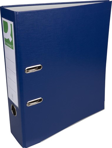 Q-CONNECT ordner, voor ft A4, uit PP en papier, met beschermrand, rug van 8 cm, donkerblauw