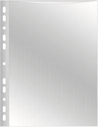 Q-CONNECT geperforeerde showtas 11-gaatsperforatie, glashelder, 75 micron, pak van 100 stuks