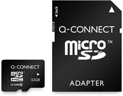 Q-CONNECT microSD geheugenkaart, met SD-adaptor, 32 GB
