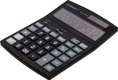 Q-CONNECT bureaurekenmachine KF19066, 12 cijfers, zwart-2