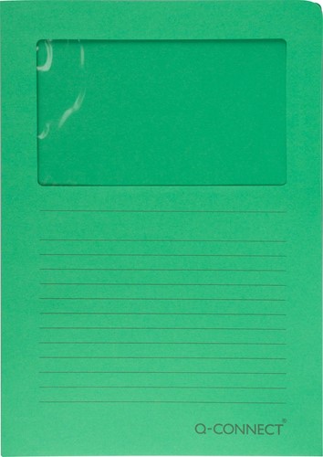 Q-CONNECT L-map met venster, 120 g/m², A4, pak van 100 stuks, groen