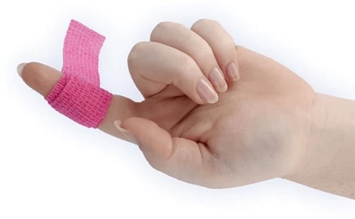 Q-CONNECT vingerverband, 2,5 cm x 4,5 m, doos van 8 rollen in verschillende kleuren-2