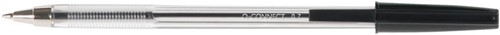 Q-CONNECT balpen, met dop, 0,7 mm, medium punt, zwart, doos van 50 stuks