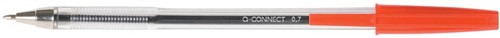 Q-CONNECT balpen, met dop, 0,7 mm, medium punt, rood, doos van 50 stuks