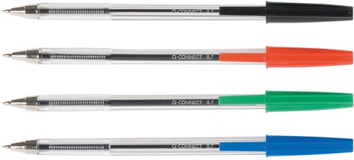 Q-CONNECT balpen, met dop, 0,7 mm, medium punt, blauw-2