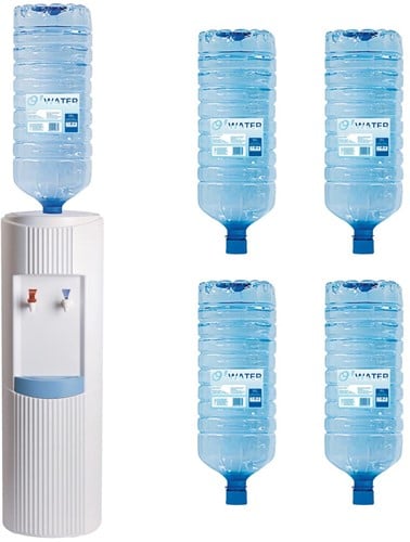 Kit O-water: 1 x Basic waterkoeler, wit (FWB2013), inclusief 6 x bronwater 18 l (FW189)