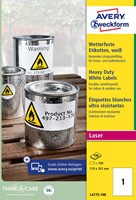 Avery weerbestendige etiketten, ft 210 x 297 mm, wit, doos van 100 etiketten