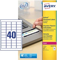 Avery L6145-20 NoPeel etiketten ft 45,7 x 25,4 mm (b x h), 800 etiketten, wit-2