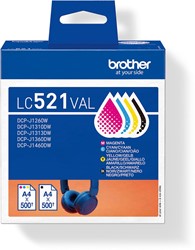 Brother inktcartridge, 500 pagina's, OEM LC-521VAL, 4 kleuren