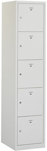 Locker 1 kolom 5 grijze deuren glad