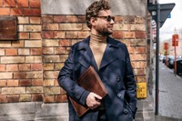 Maverick lederen schrijfmap voor ft A4, inclusief blocnote, bruin-3