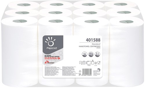 Papernet papieren handdoeken Standard, centerfeed, 1-laags, 117 meter, pak van 12 stuks