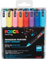 Uni POSCA paintmarker PC-1MR, 0,7 mm, doos van 16 stuks in geassorteerde kleuren