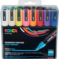Uni POSCA paintmarker PC-5M, 1,8 - 2,5 mm, etui van 16 stuks in geassorteerde kleuren