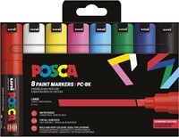 Uni POSCA paintmarker PC-8K, 8 mm, etui van 8 stuks in basiskleuren