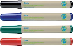 Bi-Office Earth-It whiteboardmarkers, set van 4 stuks in geassorteerde kleuren