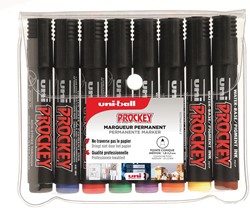 Uni-ball permanent marker Prockey PM-122, ronde punt, medium, etui van 8 stuks