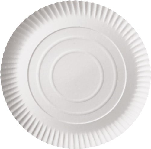 Bord "pure", rond, wit, diameter 26 cm, uit karton, pak van 100 stuks