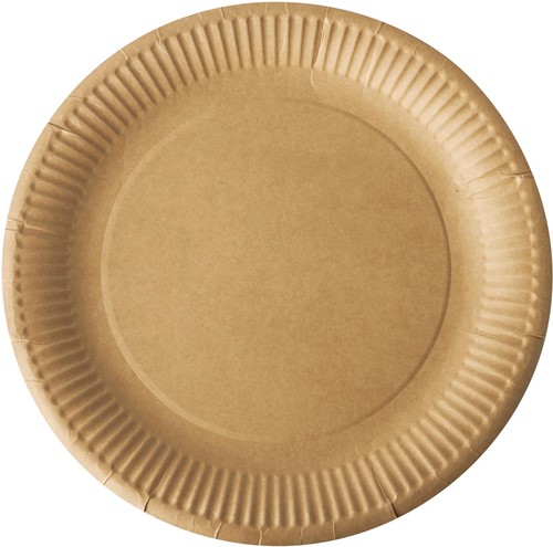 Bord "pure", rond, bruin, diameter 23 cm, uit karton, pak van 20 stuks