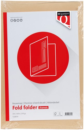 Vouwmap Quantore folio ongelijke zijde 250gr beige-2