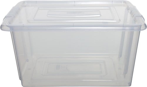 Whitefurze Stack & Store Small opbergdoos 14 liter zonder deksel, transparant