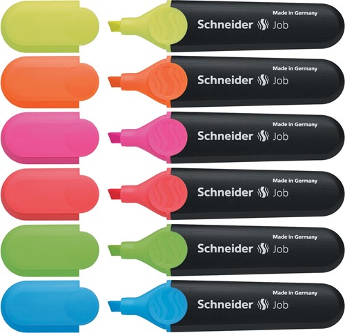 Schneider markeerstift Job 150, etui van 6 stuks in geassorteerde kleuren-2