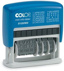 Colop tekststempel met datum Mini-Info Dater woorden: beantwoord, besteld, betaald per bank, gecontrol...