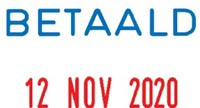 Colop tekststempel met datum Mini-Dater tekst: BETAALD-2