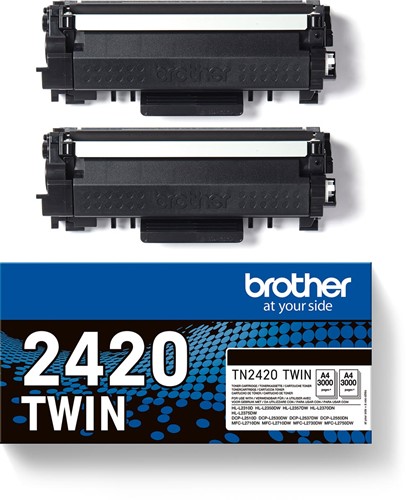 Brother toner, 3.000 pagina's, OEM TN-2420TWIN, zwart, pak van 2 stuks-2