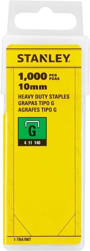 Stanley nietjes type G, 10 mm, doos van 1.000 nietjes