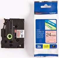 Brother TZe tape voor P-Touch 24 mm, zwart op fluo oranje