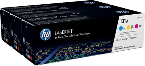 HP toner 131A, 1 800 pagina's, OEM U0SL1AM, 3 kleuren 3 Stuk