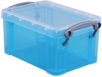 Really Useful Box 0,7 liter, transparant helblauw