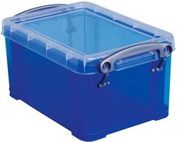 Really Useful Box 0,7 liter, transparant blauw