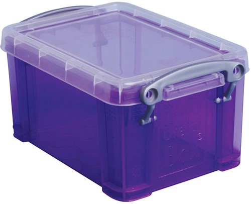 Really Useful Box 0,7 liter, transparant paars