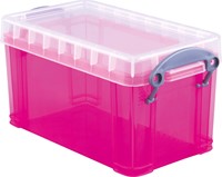 Really Useful Box opbergdoos 2,1 liter, transparant roze