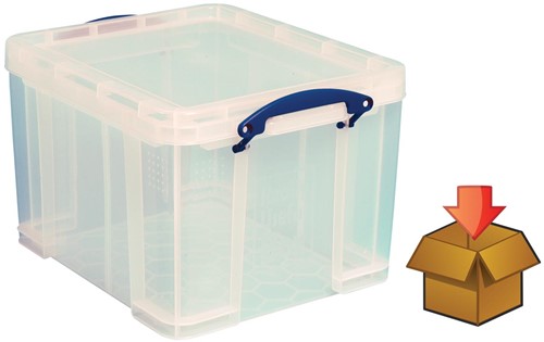 Really Useful Box 35 liter, transparant, per stuk verpakt in karton