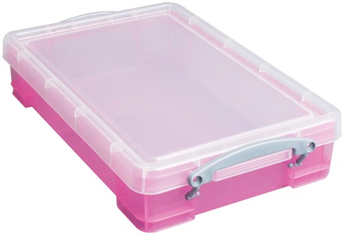 Really Useful Box opbergdoos 4 liter, transparant roze