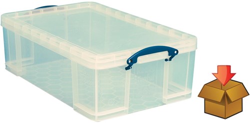 Really Useful Box 50l, transparant, per stuk verpakt in karton