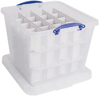 Really Useful Box opbergdoos, 60 l, met inzetbakje, transparant-2